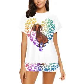 2 Piece Dachshund PJ Set - Heart