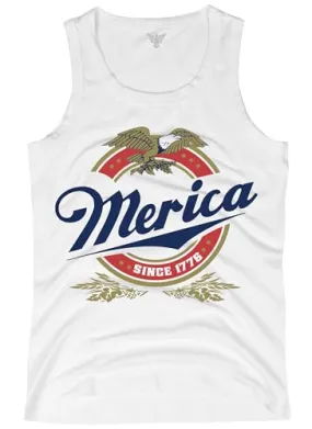 4th of July 'Merica Tank Top for Men in a Patriotic Eagle Retro American Theme