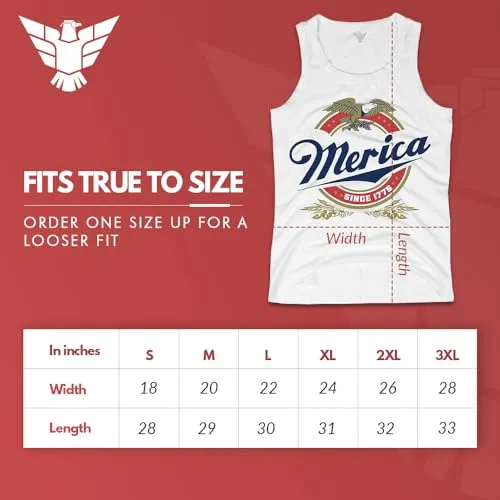 4th of July 'Merica Tank Top for Men in a Patriotic Eagle Retro American Theme