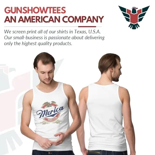 4th of July 'Merica Tank Top for Men in a Patriotic Eagle Retro American Theme