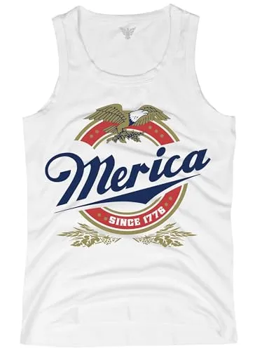 4th of July 'Merica Tank Top for Men in a Patriotic Eagle Retro American Theme