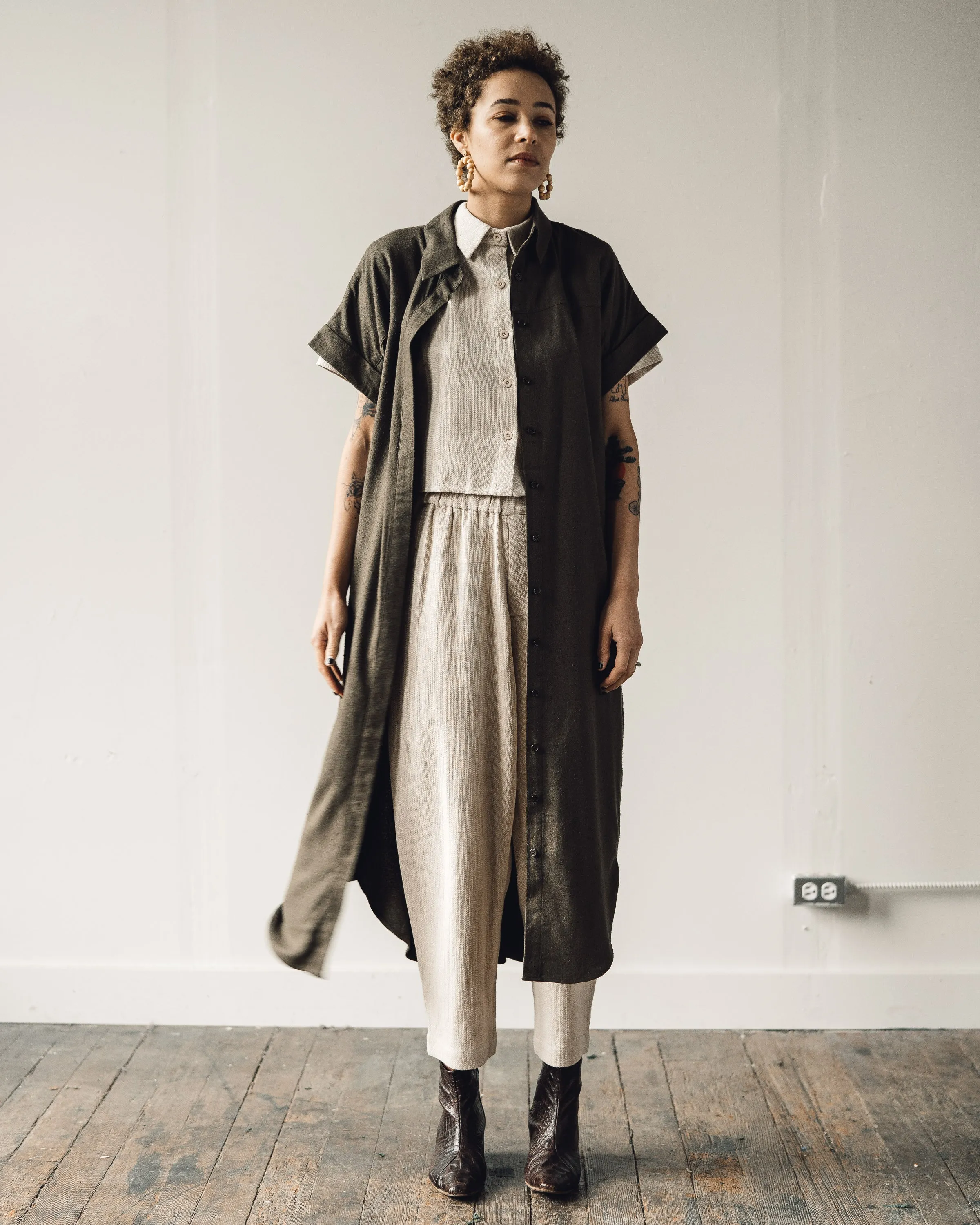 7115 Signature Maxi Shirtdress, Olive