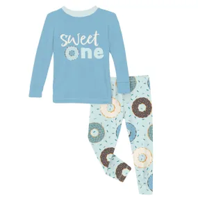 Bamboo Long Sleeve Graphic Tee Pajama Set - Fresh Air Donuts and Sprinkles