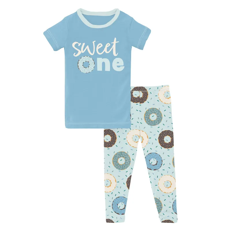 Bamboo Short Sleeve Graphic Tee Pajama Set - Fresh Air Donuts and Sprinkles