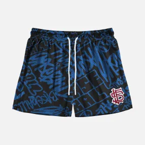 Baseball Blue Marker Shorts - 5"