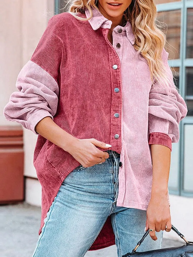 Beige and Brown Corduroy Jacket