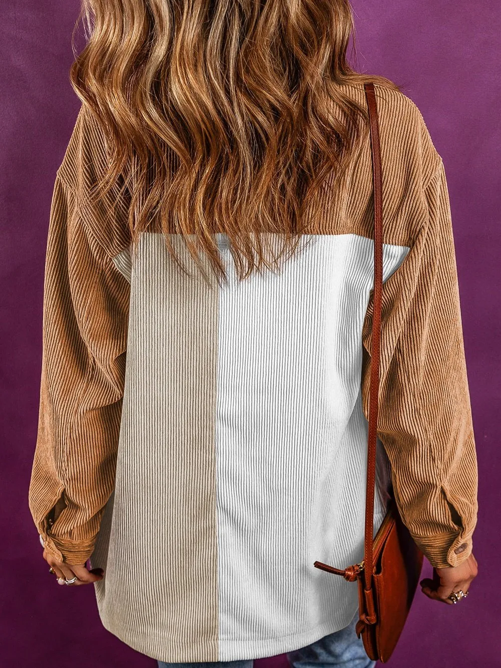 Beige and Brown Corduroy Jacket
