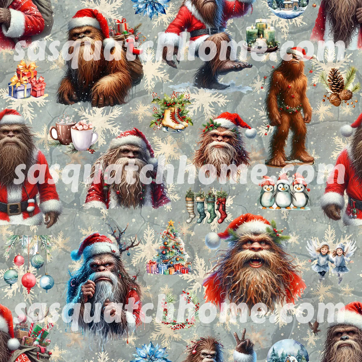 Bigfoot Sasquatch 19 DESIGNS Children Pajama Long 2 Piece Set. Set 1 of 2