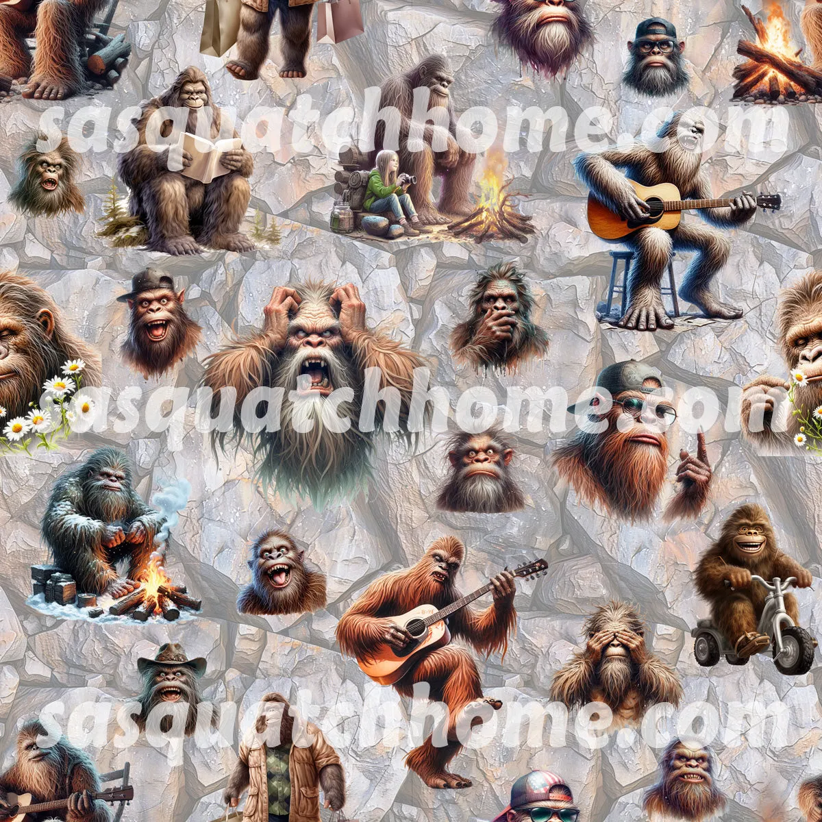 Bigfoot Sasquatch 19 DESIGNS Children Pajama Long 2 Piece Set. Set 1 of 2
