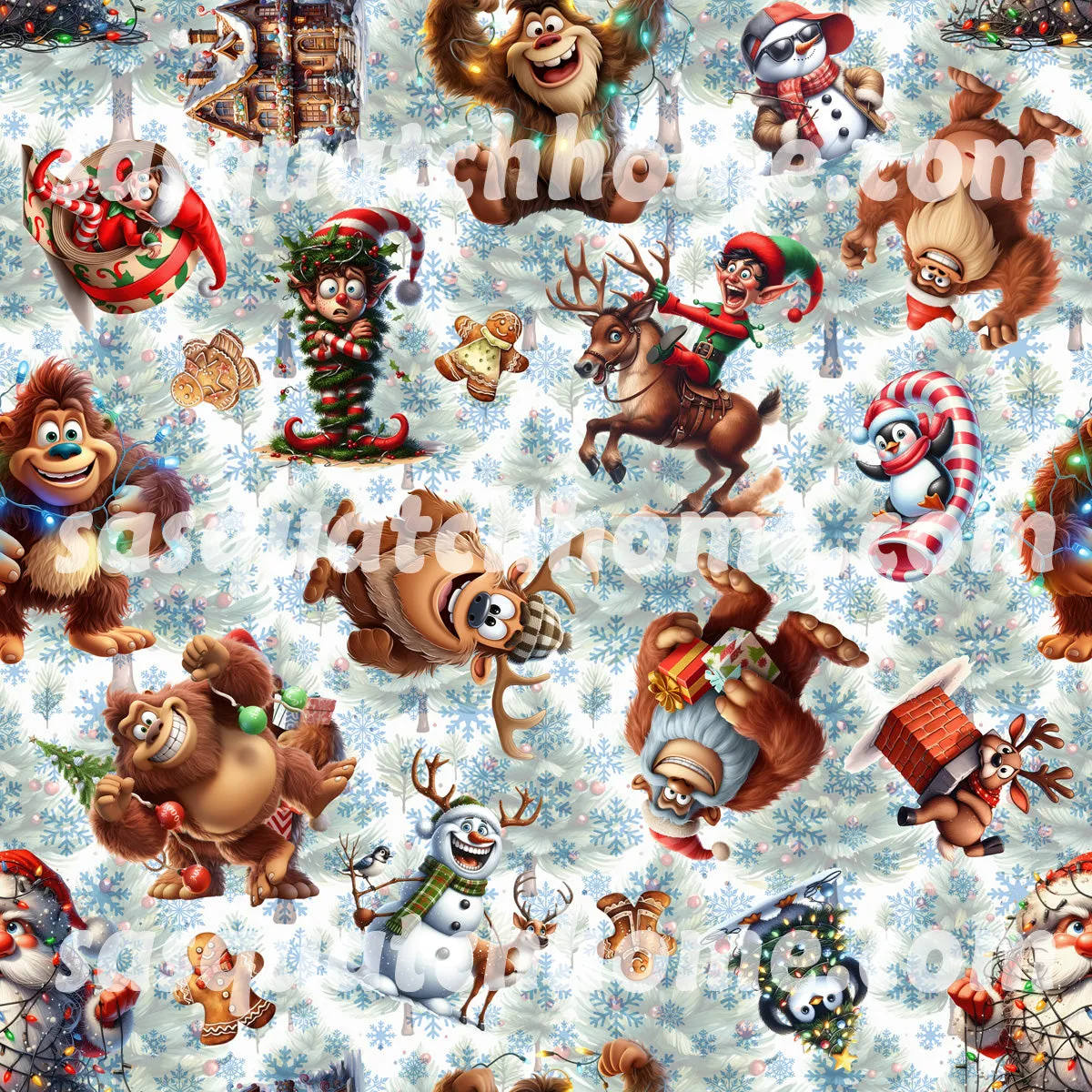Bigfoot Sasquatch 19 DESIGNS Children Pajama Long 2 Piece Set. Set 1 of 2