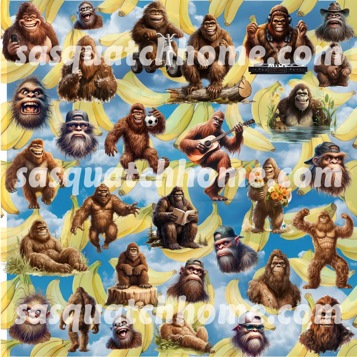 Bigfoot Sasquatch 19 DESIGNS Children Pajama Long 2 Piece Set. Set 1 of 2