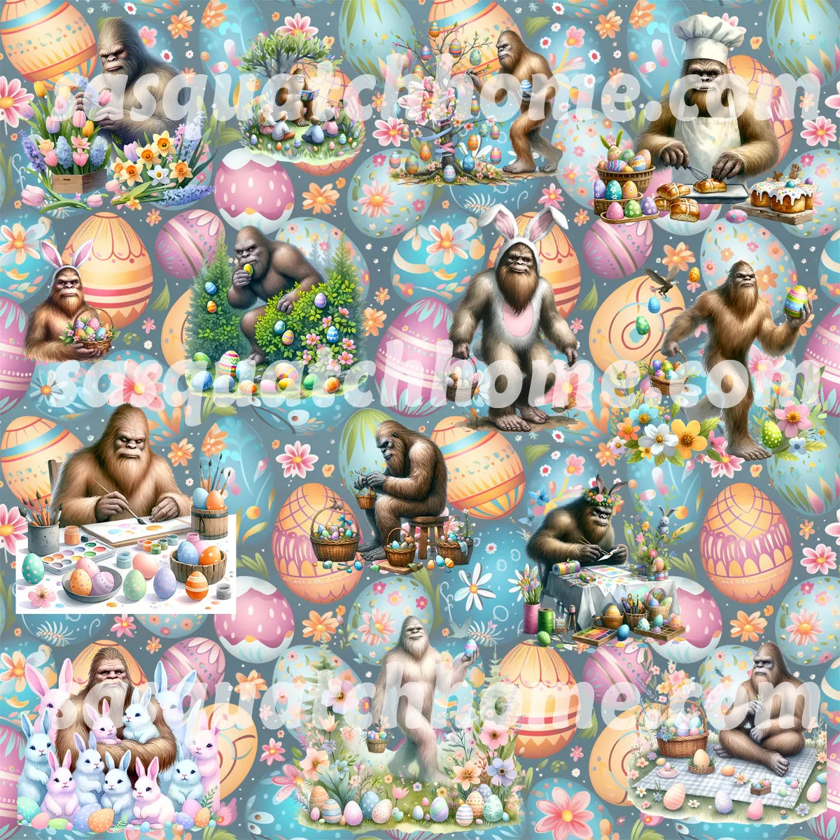 Bigfoot Sasquatch 19 DESIGNS Children Pajama Long 2 Piece Set. Set 1 of 2