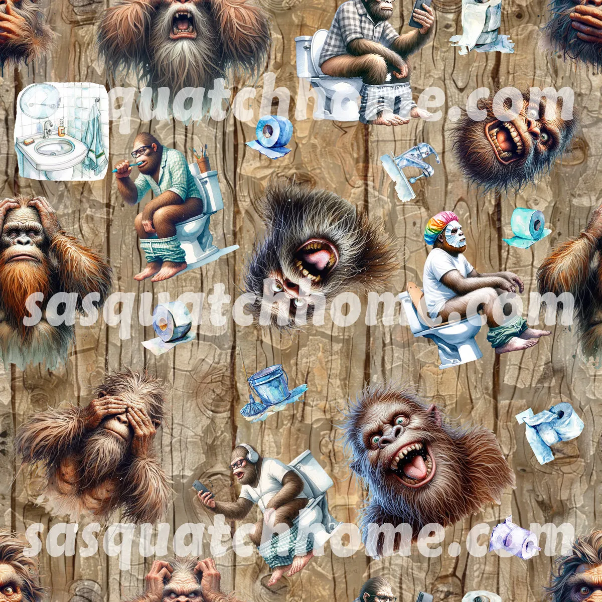 Bigfoot / Sasquatch Themed Long Sleeved Set Pajamas for Women