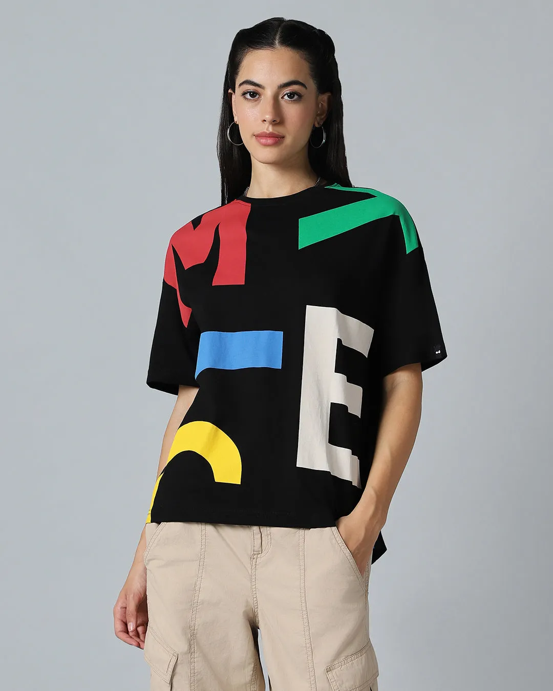 BlackTree All Over Printed Oversized dresses