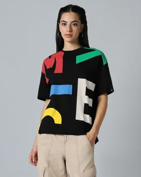 BlackTree All Over Printed Oversized dresses