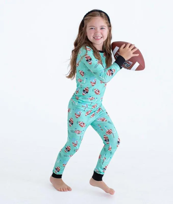 Boy's Bamboo Long Sleeve Pajama Set - Elliot (Football)
