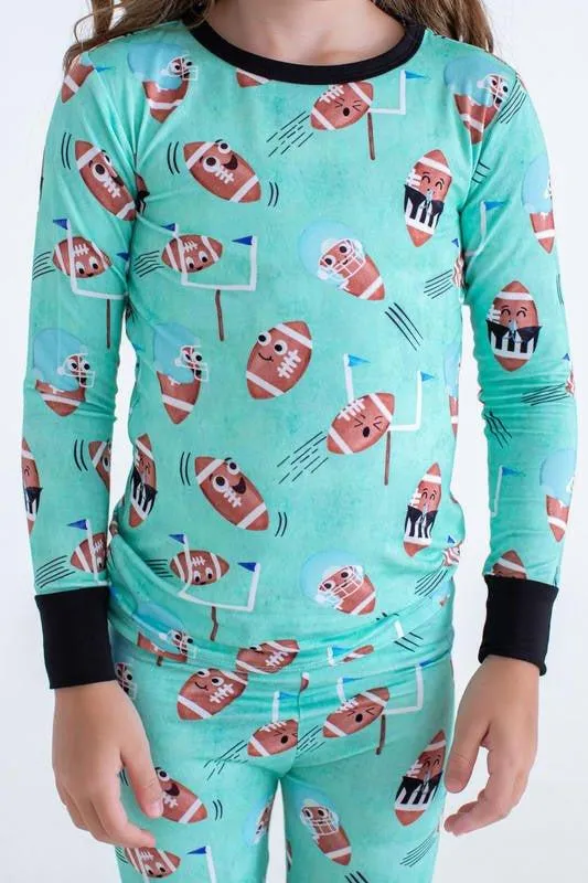 Boy's Bamboo Long Sleeve Pajama Set - Elliot (Football)