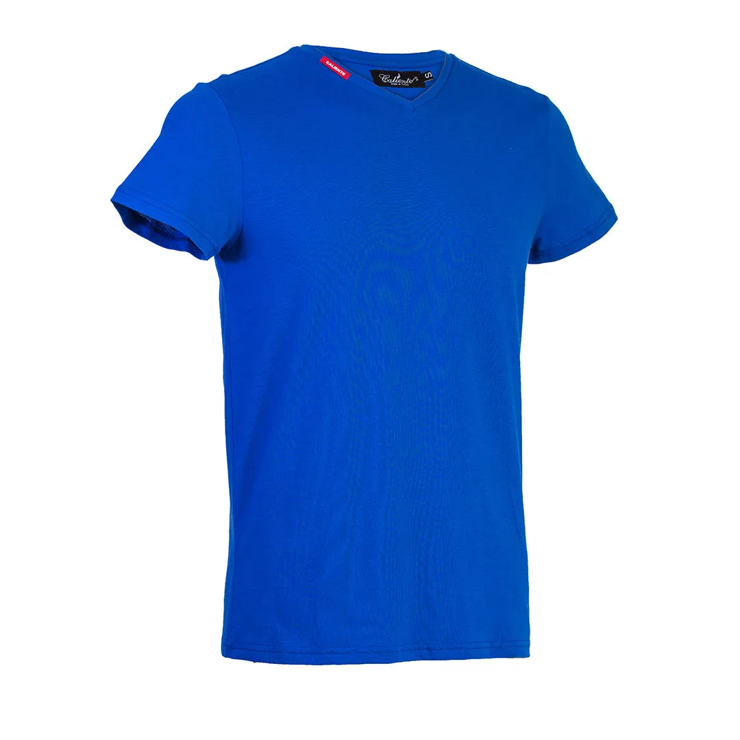 Caliente Basic - Blue Melange Dazzling Blue T-shirt - Caliente T-shirts & Polos Collection