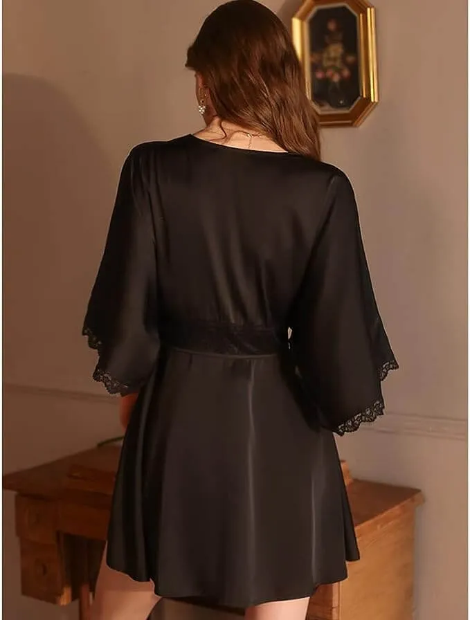 CEETY Pajamas Nightgown Bathrobe Dress Summer Underwear Lace Pajamas Female Robe Sling Pajamas Set