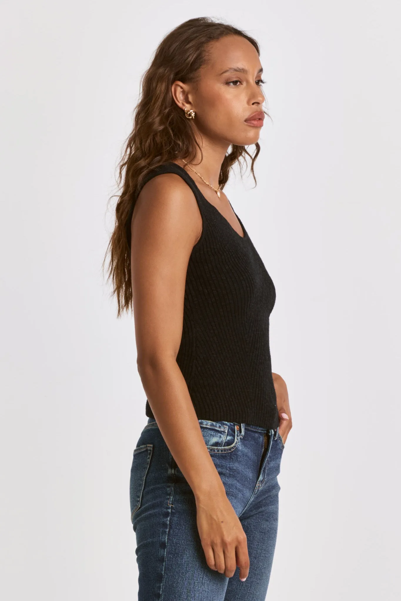 Dear John Textured V-Neck Tank Top