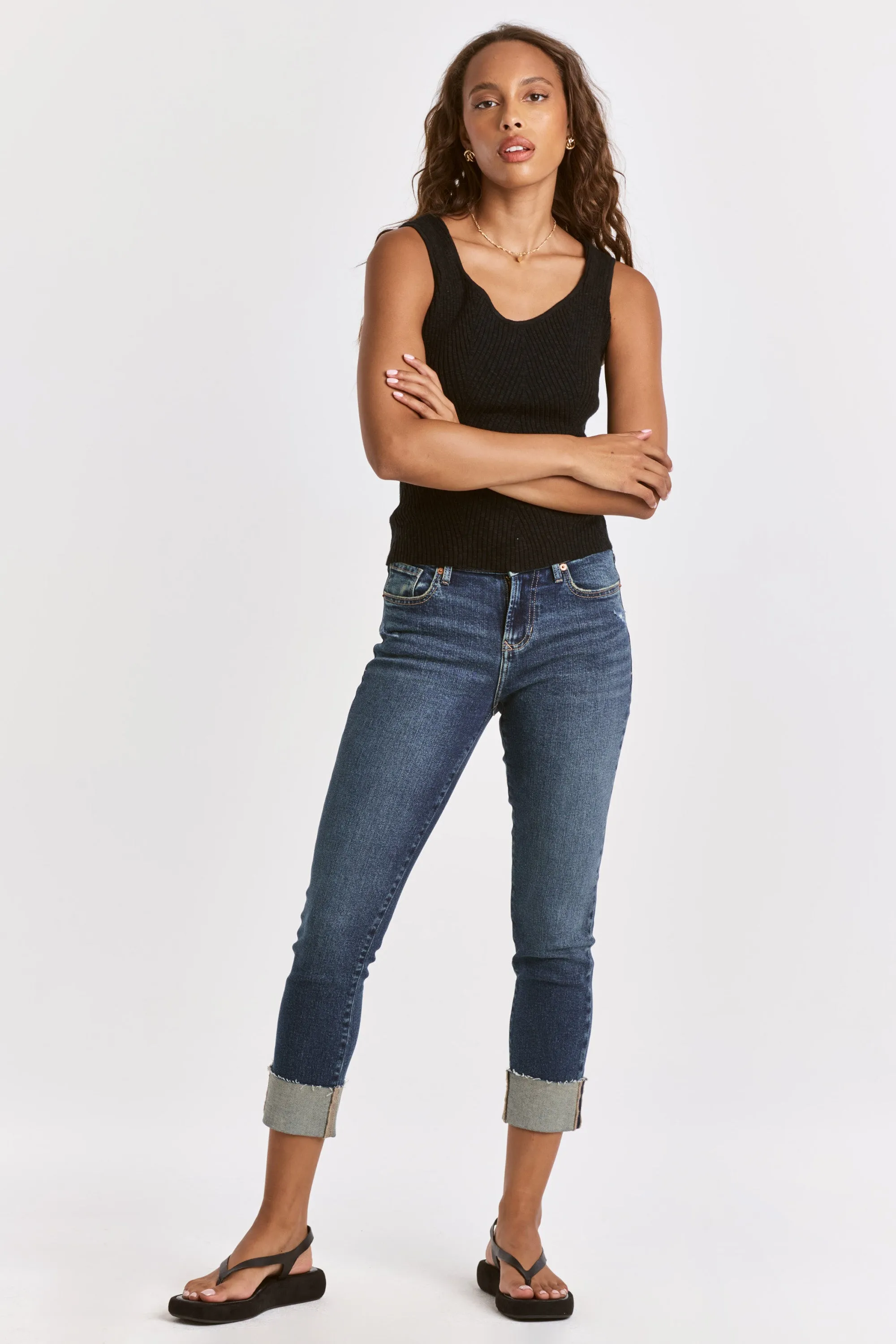 Dear John Textured V-Neck Tank Top