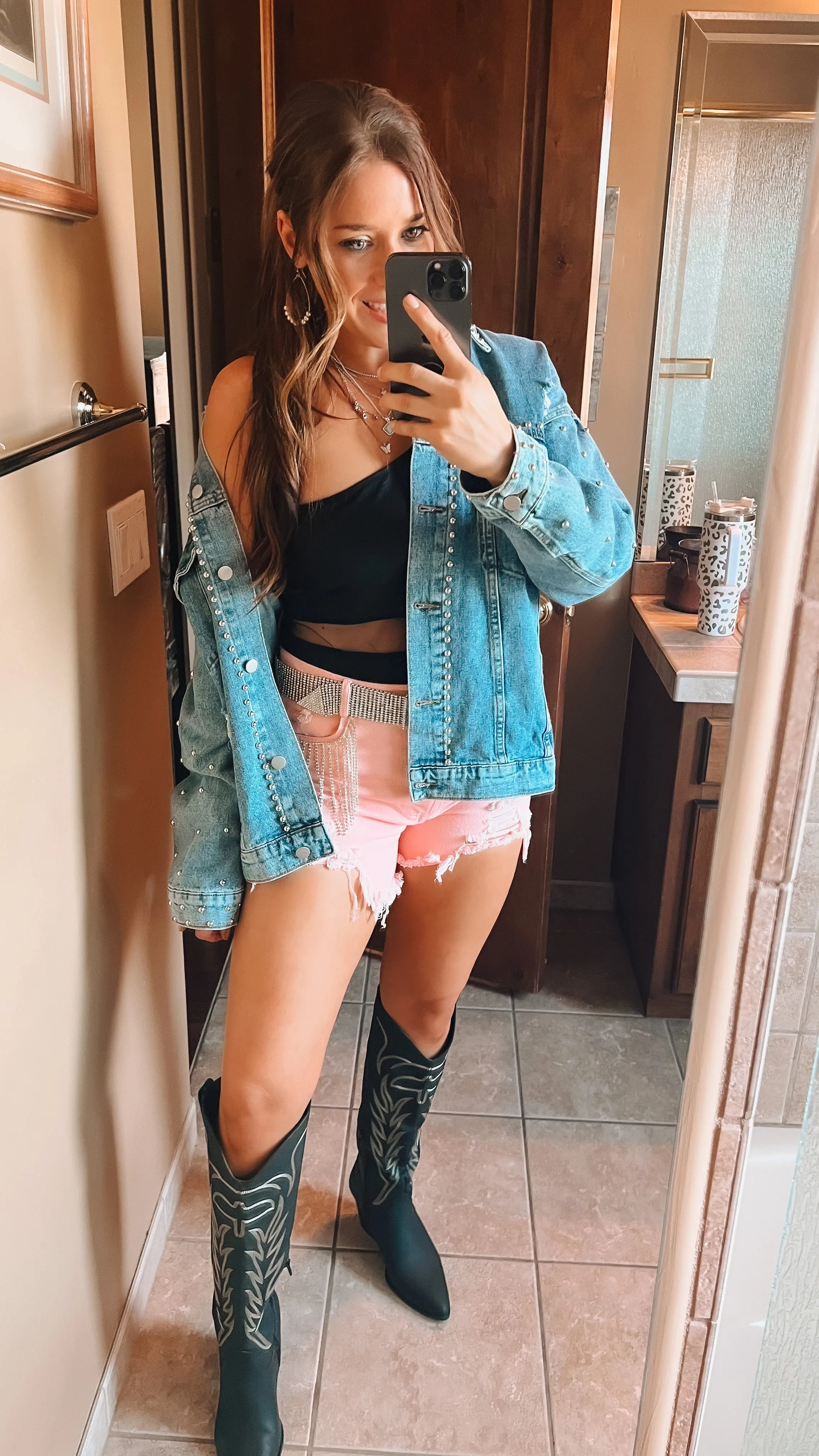 Denim and Diamonds Fringe Shorts