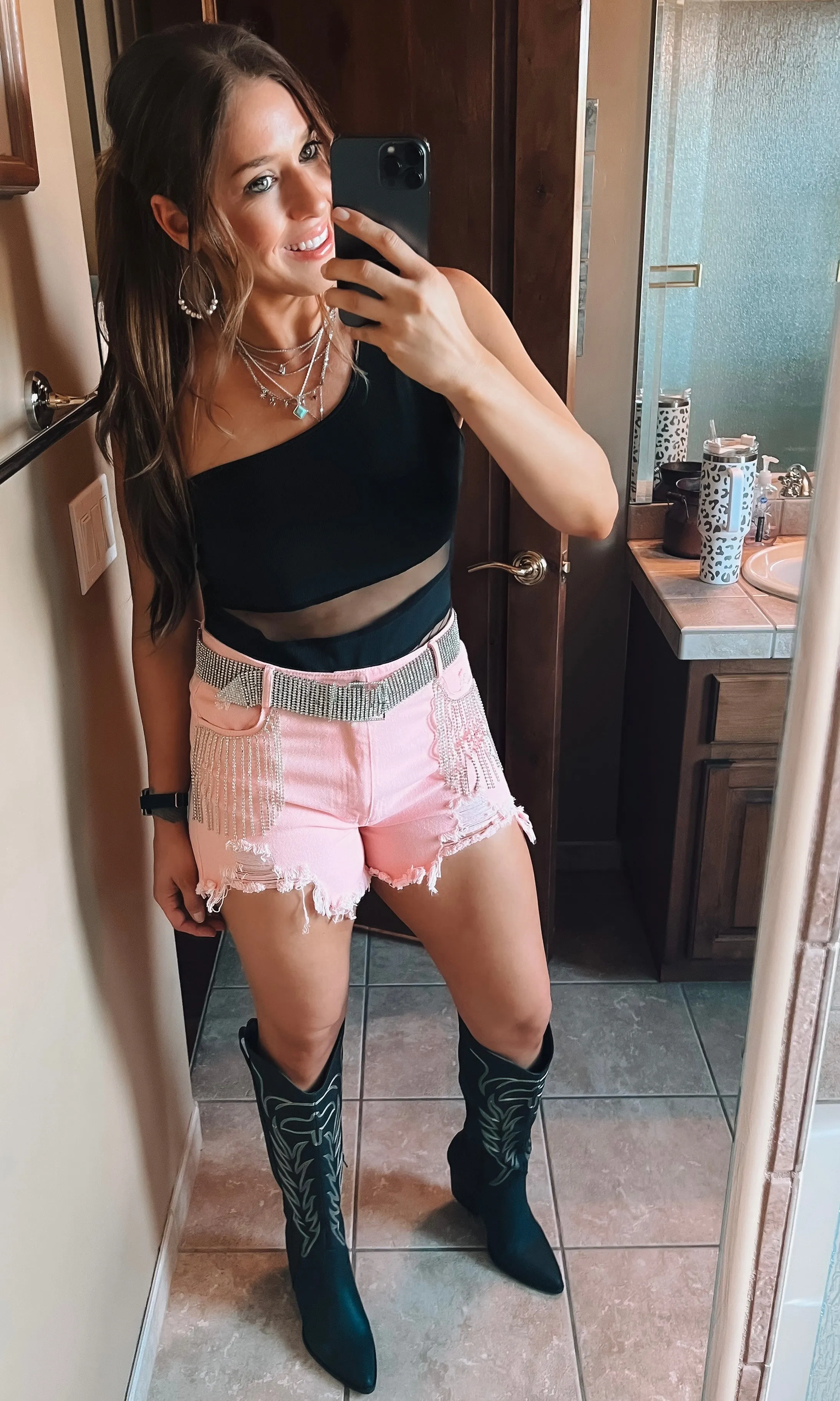 Denim and Diamonds Fringe Shorts