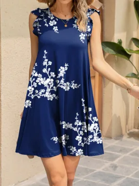 Floral Print Navy Swing Dress | Perfect Summer Style