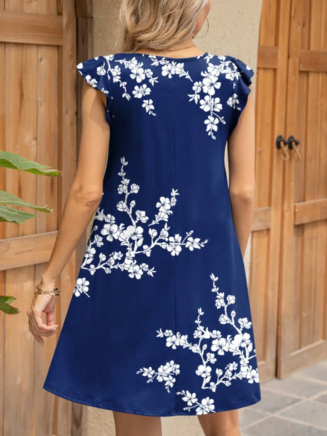 Floral Print Navy Swing Dress | Perfect Summer Style