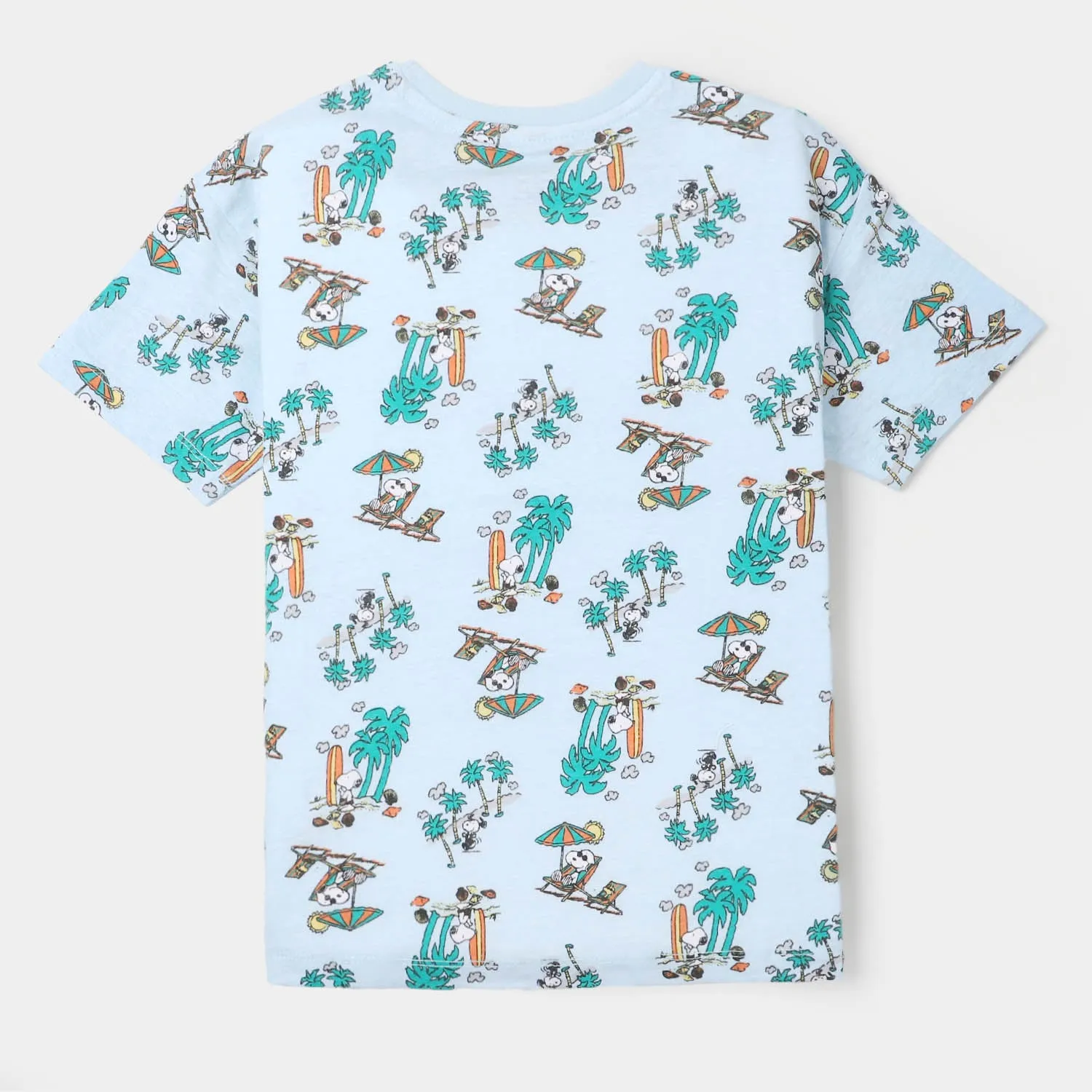 Girls T-Shirt Character On Beach - Salty Blue