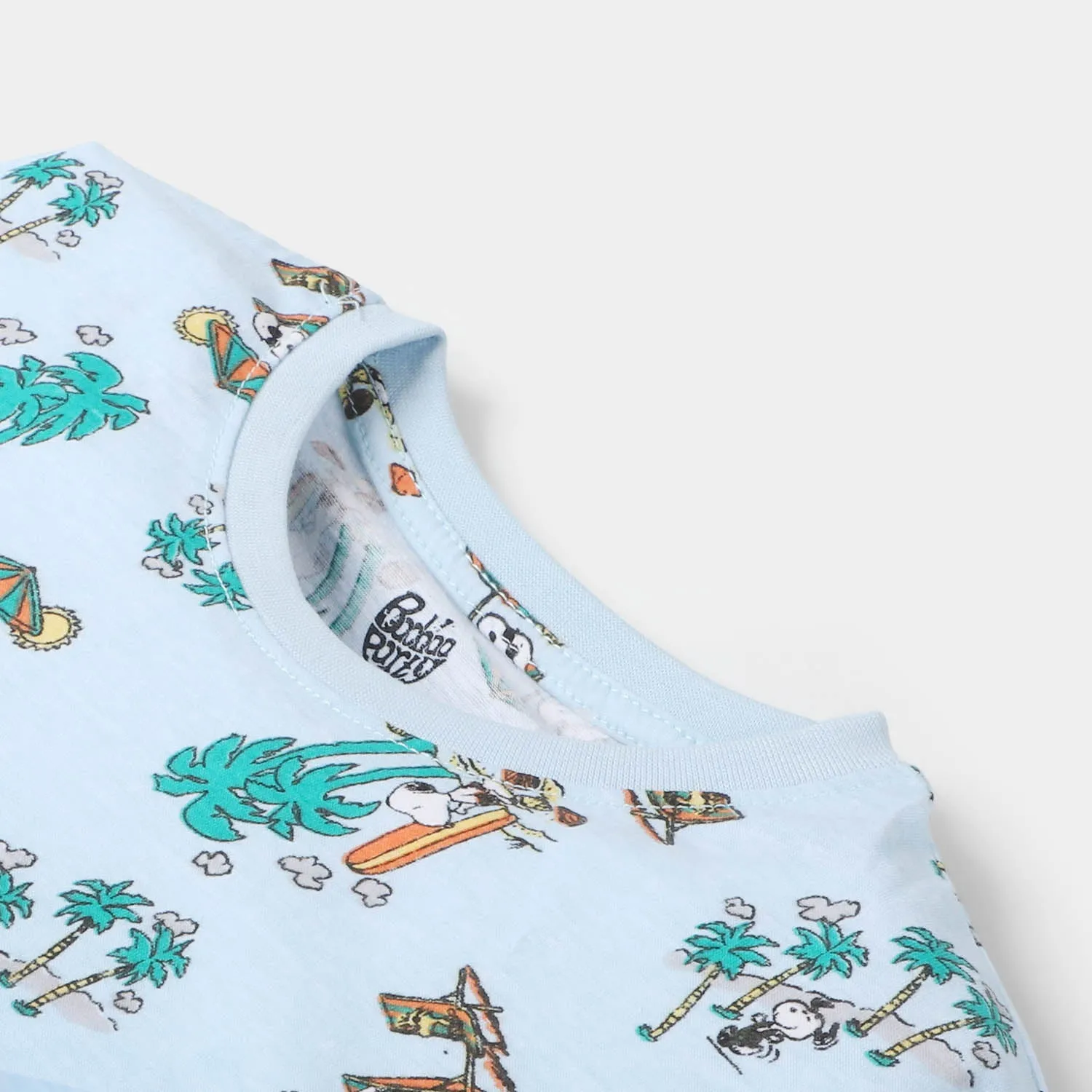 Girls T-Shirt Character On Beach - Salty Blue