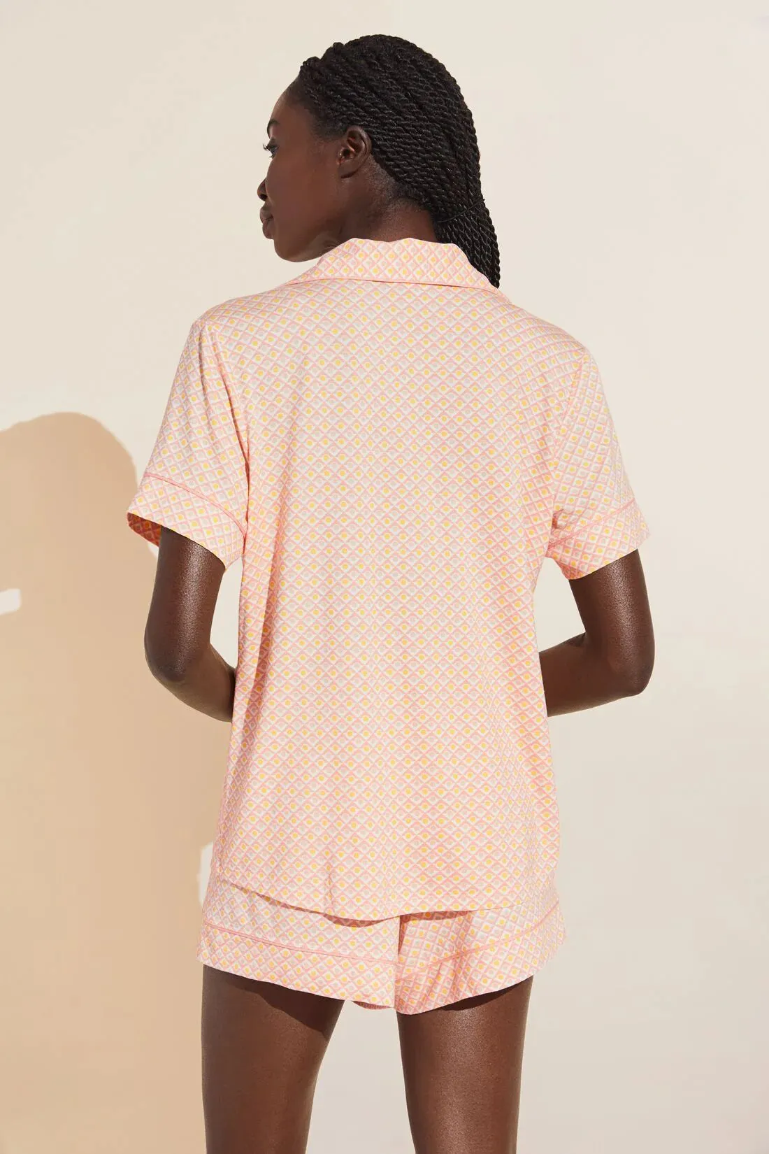 Gisele TENCEL™ Modal Relaxed Short PJ Set | Geo Tile/Rose