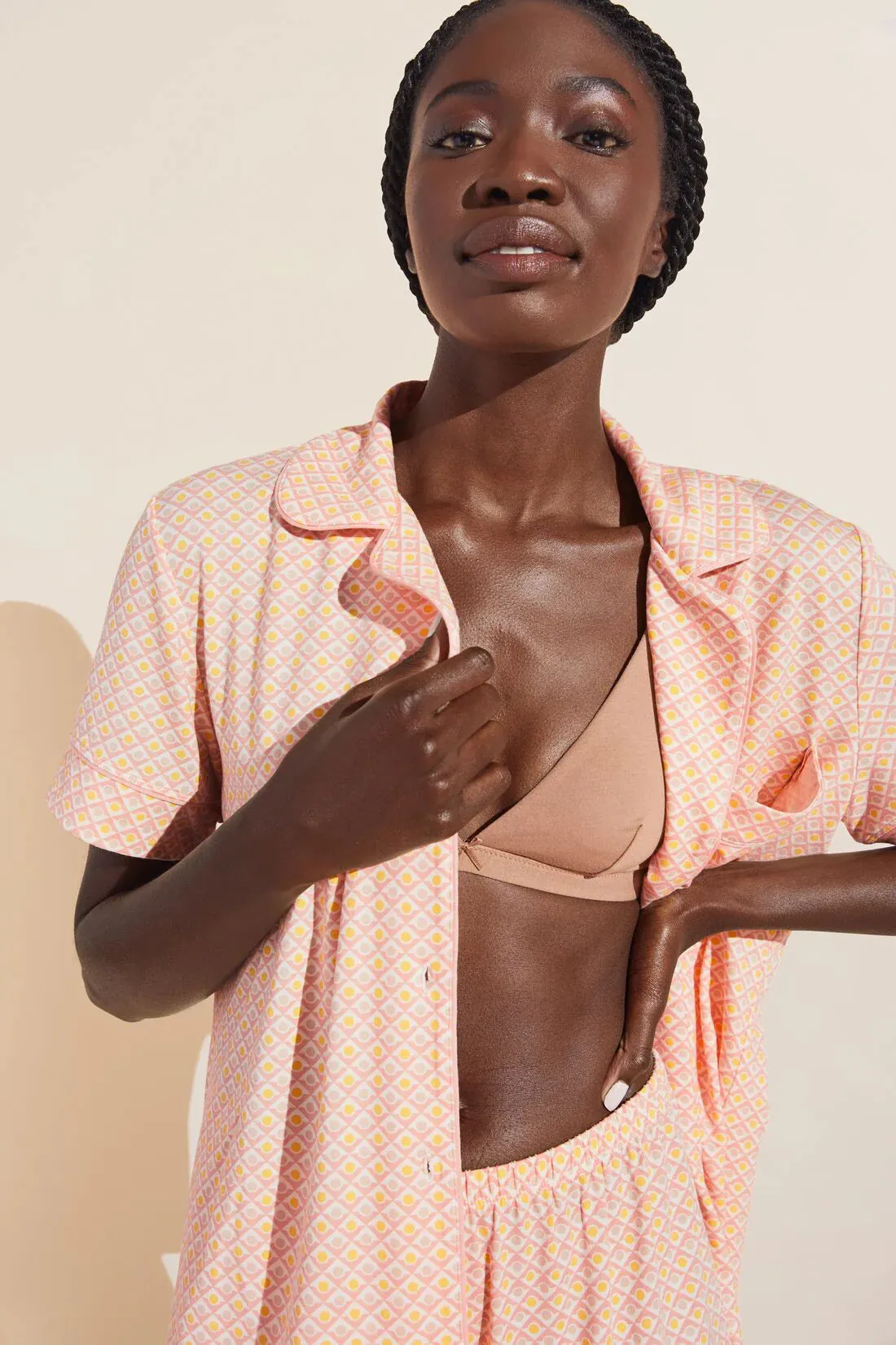 Gisele TENCEL™ Modal Relaxed Short PJ Set | Geo Tile/Rose