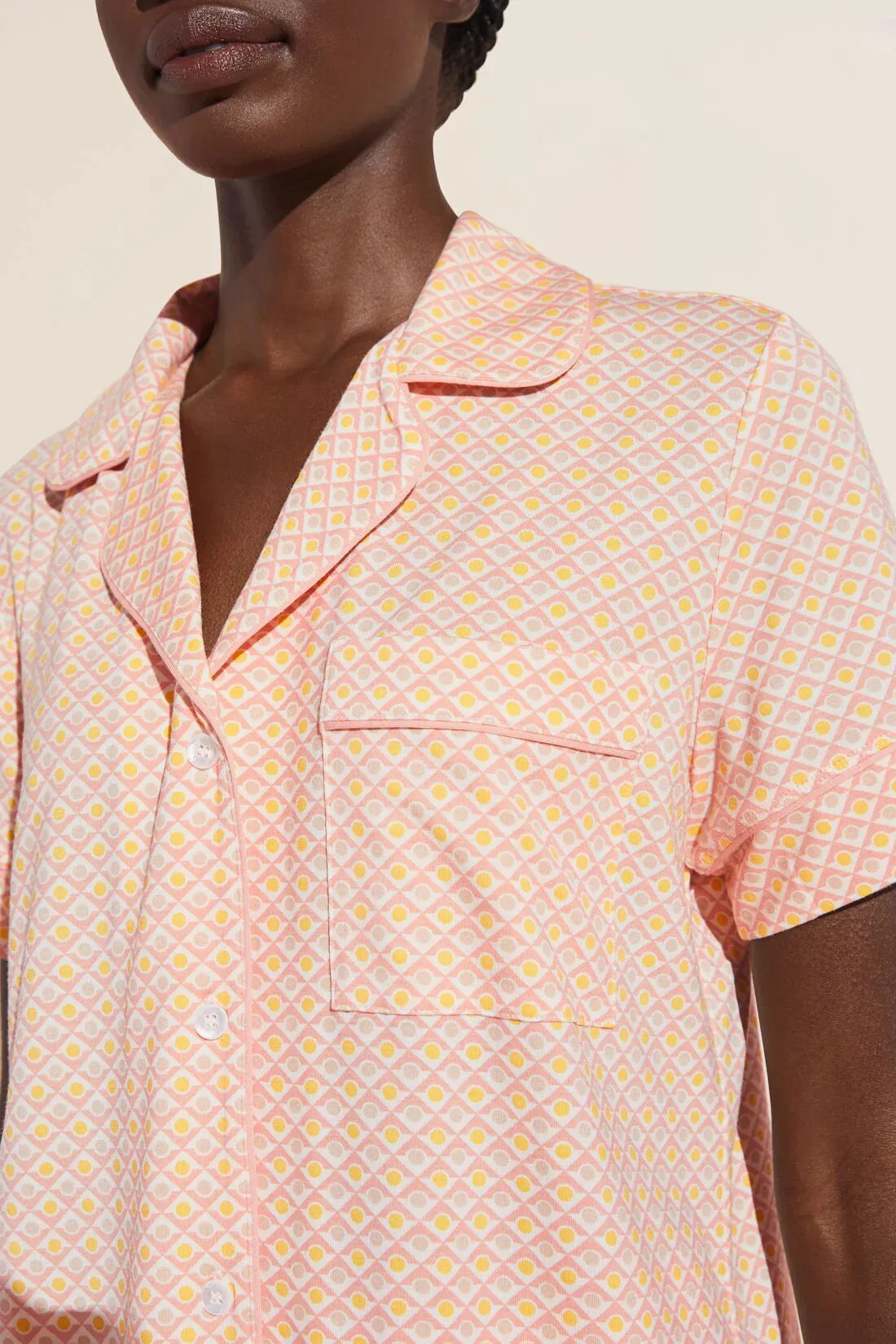 Gisele TENCEL™ Modal Relaxed Short PJ Set | Geo Tile/Rose
