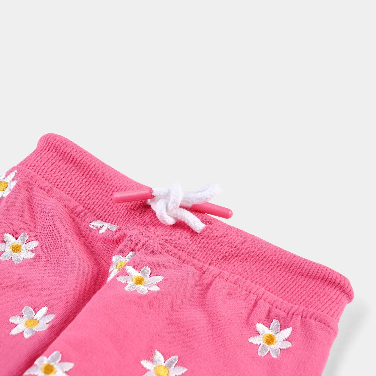 Infant Girls Cotton Terry Sleeping Pyjama Flowers-Hot/Pink