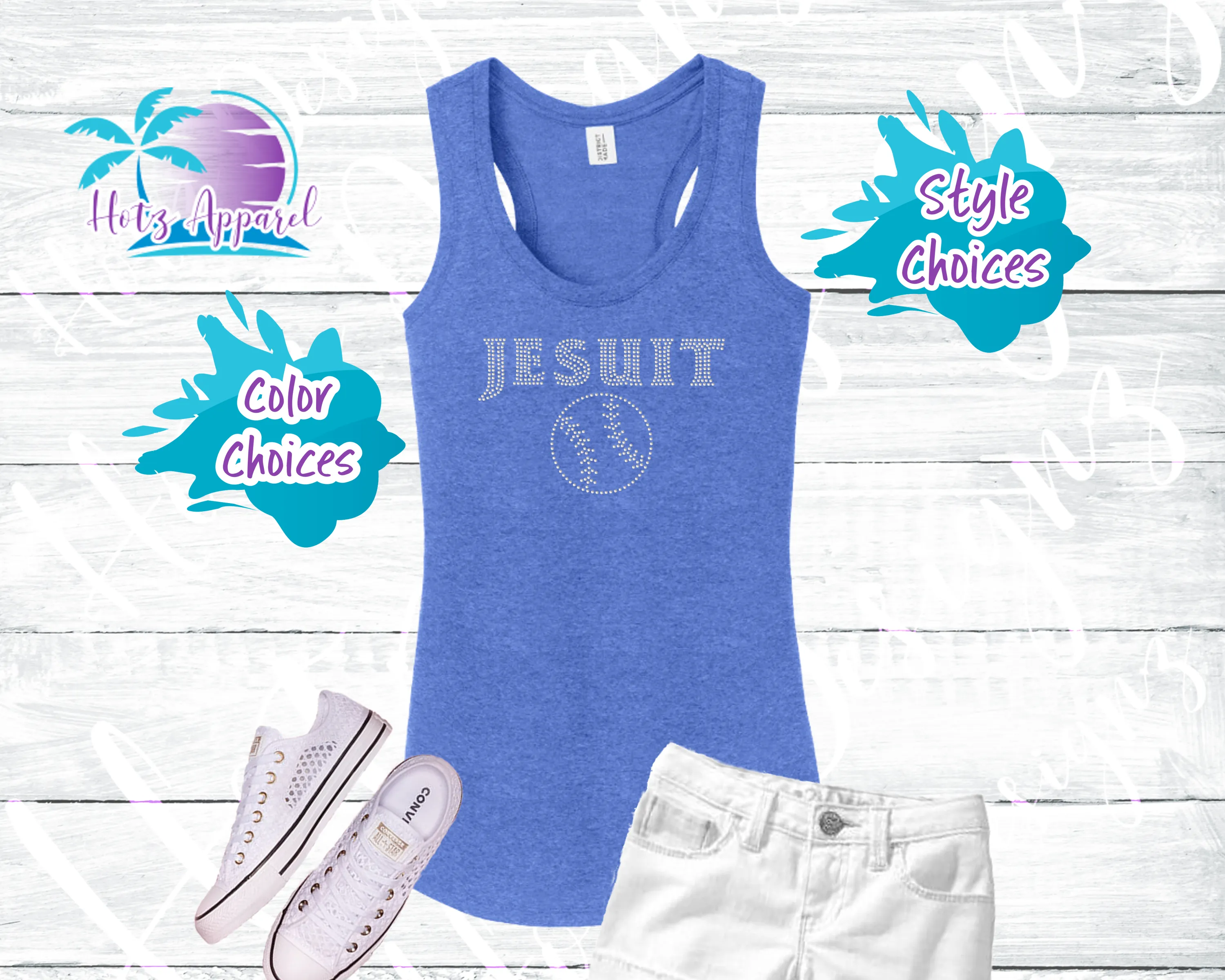 Jesuit Baseball Rhinestone Tops
