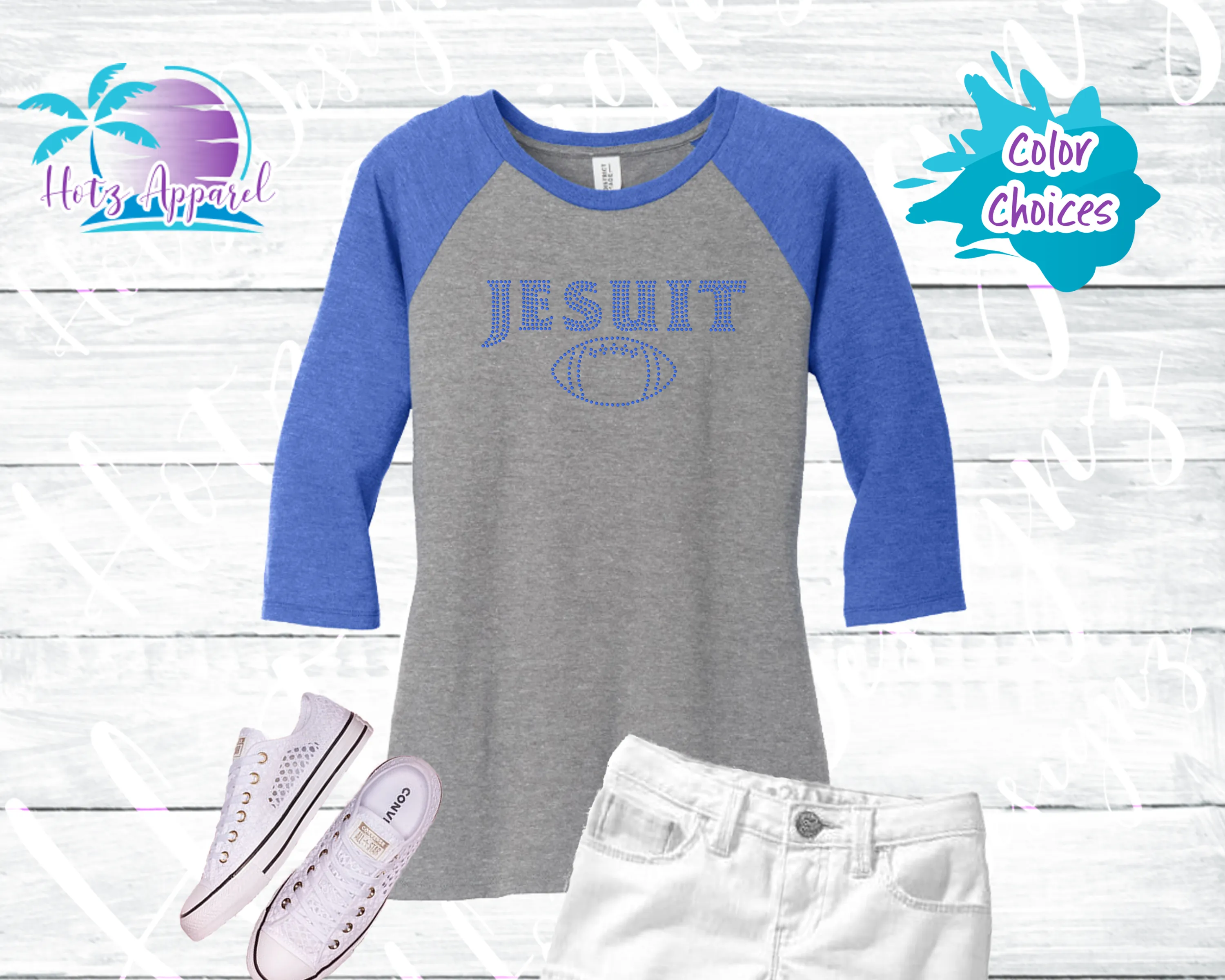 Jesuit Football Rhinestone Tops