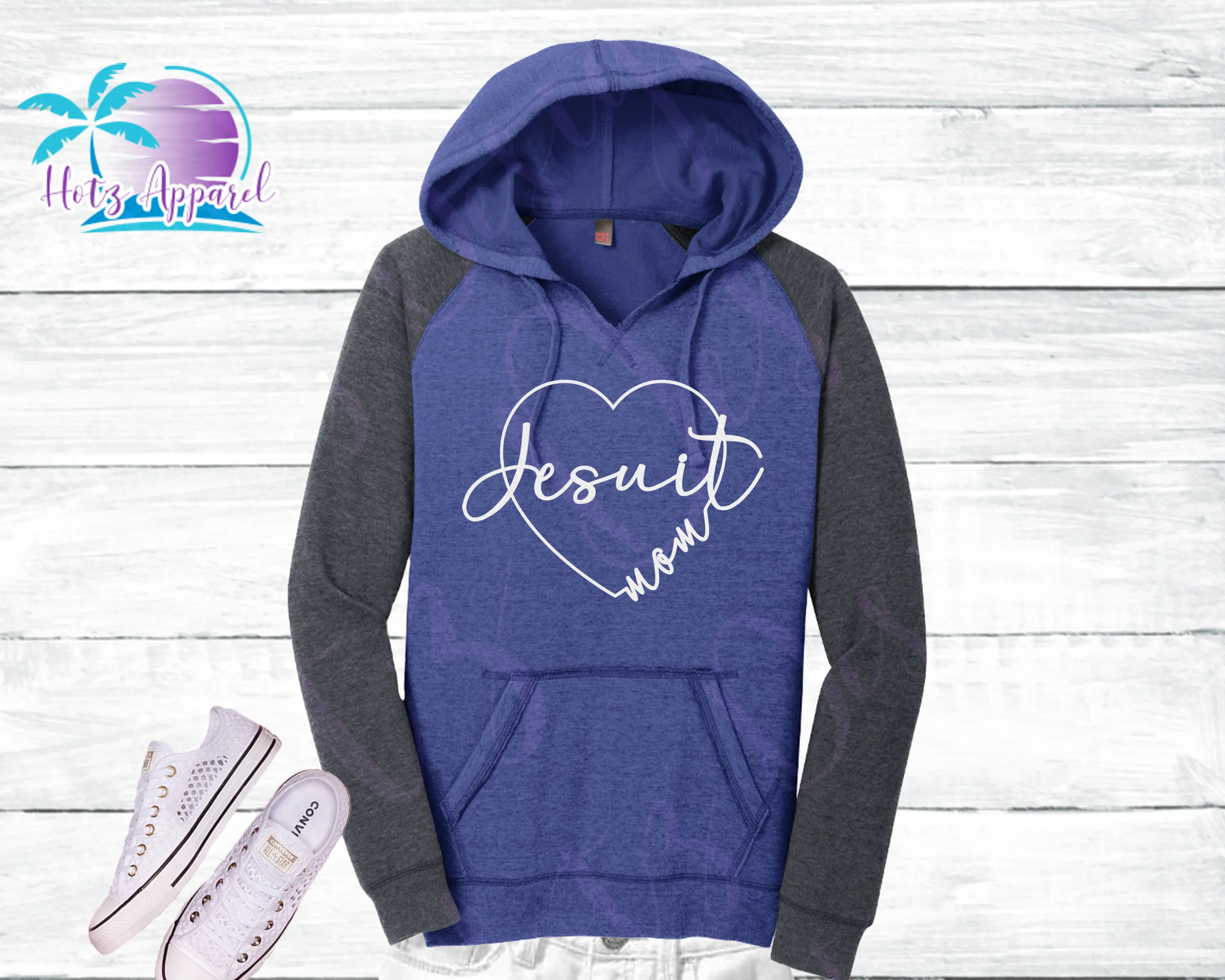 Jesuit Mom Heart Glitter Tops