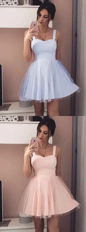 Lavender Kelsey Homecoming Dresses Straps Short Party Dresses Simple HH8409