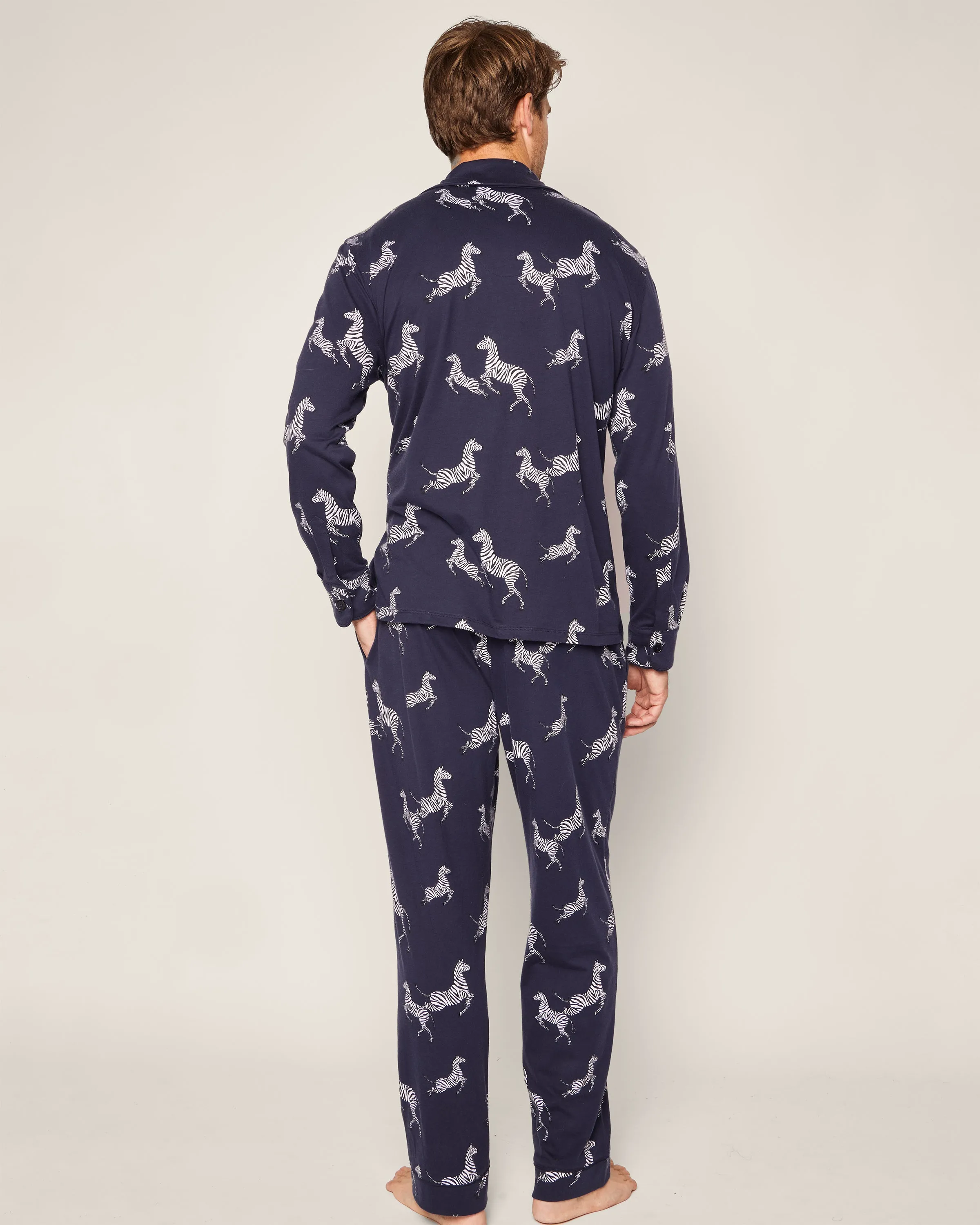 Men's Pima Pajama Set in Zèbre de Nuit