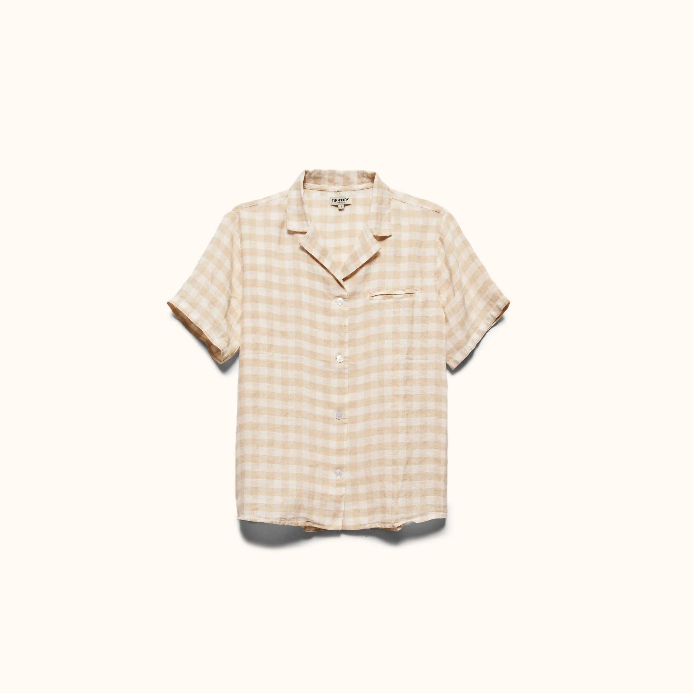 Mila Short Sleeve - Cream Gingham, XS
