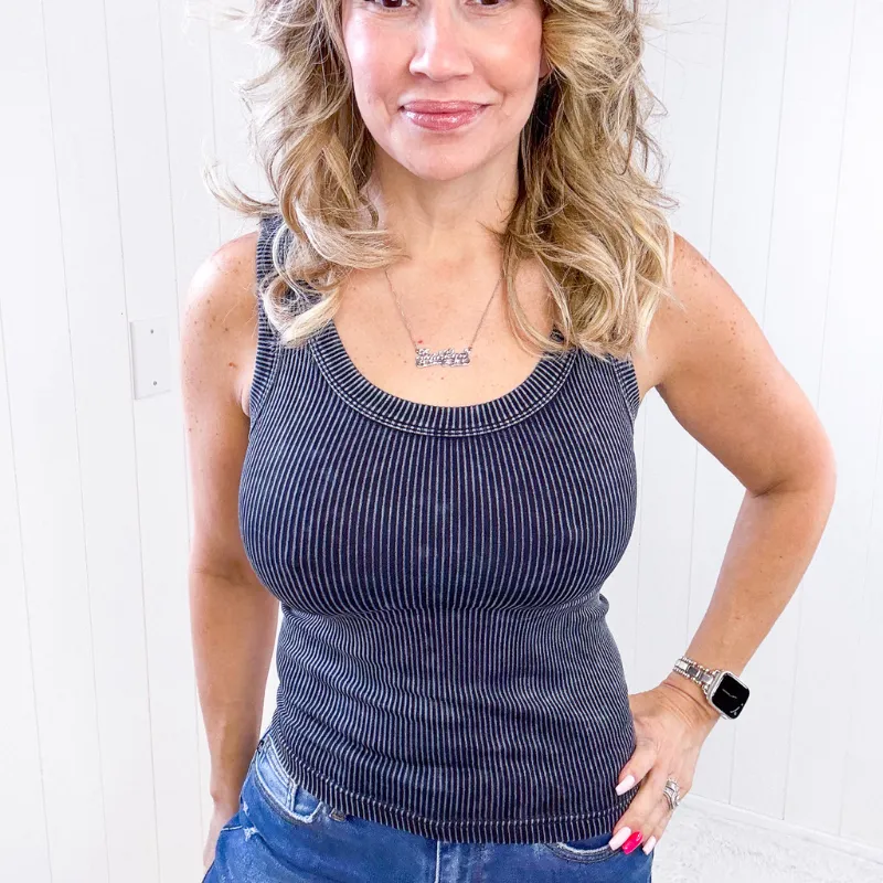 Mineral Washed Butter Soft Ribbed Tank Tops in 4 Colors