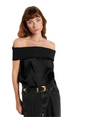 Nation Vera Off-The-Shoulder Top- Black