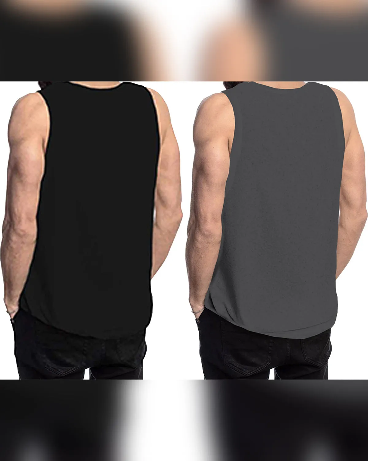 (Pack of 2) Men Printed Vest / Multicolor