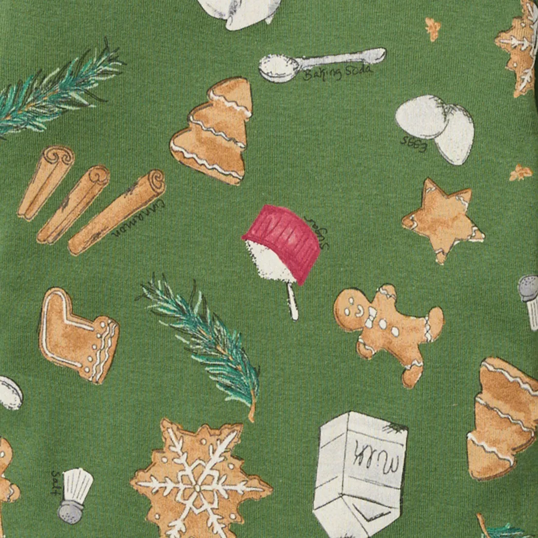 Pajamas - Holiday Cookies - Dark Jade