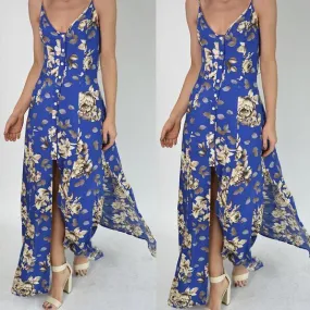 Sexy Spaghetti Strap Irregular Long Dress