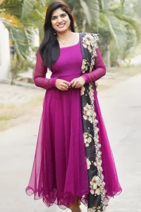 Simple gowns for Indian wedding reception Purple