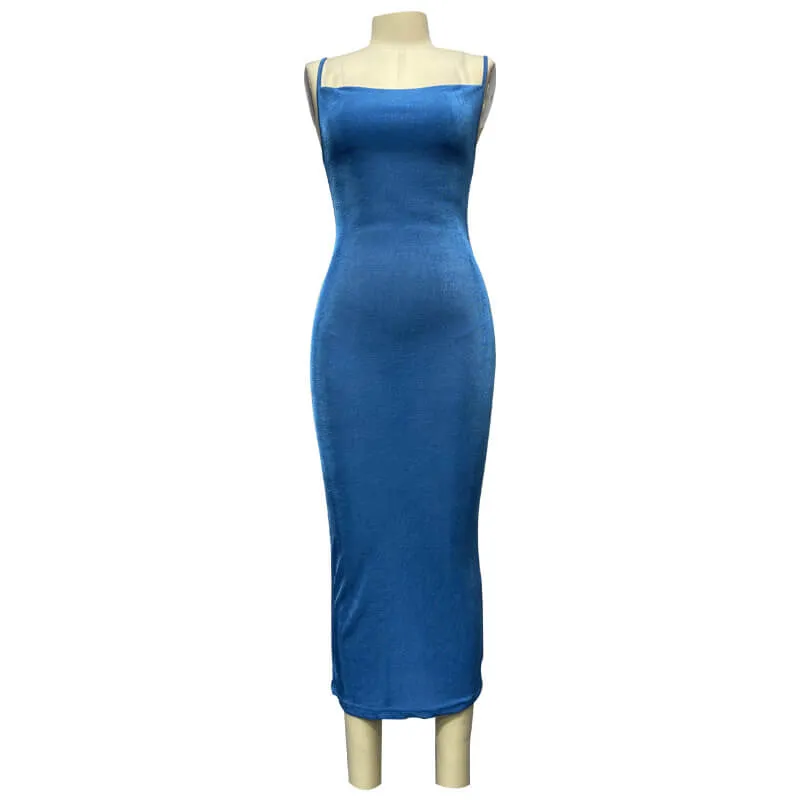 Simple Halter Sexy Backless Slim Dresses