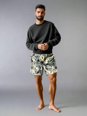 Summer Loose Shorts Couple Popular Versatile Casual Straight Men'S Flower Oil Painting Beach Shorts Hawaiian Casual Silk Shorts
