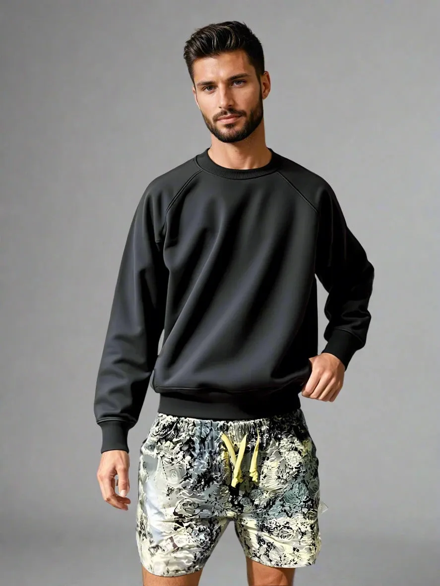 Summer Loose Shorts Couple Popular Versatile Casual Straight Men'S Flower Oil Painting Beach Shorts Hawaiian Casual Silk Shorts